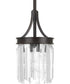 Glimmer 1-Light Clear Glass Luxe Pendant Light Antique Bronze