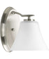 Bravo 1-Light Etched Glass Modern Bath Vanity Light Brushed Nickel