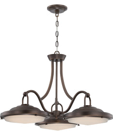 29"W Sawyer 3-Light Pendant Antique Brass