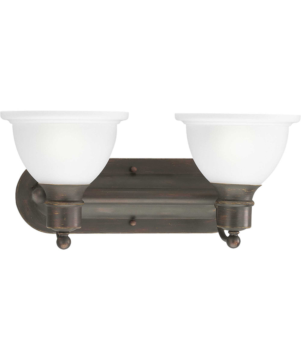 Madison 2-Light Etched Glass Traditional Bath Vanity Light Antique Bronze
