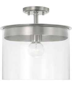 Mason 1-Light Dual-Mount Semi-Flush/Pendant Mount In Brushed Nickel