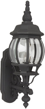 22"H French Style 1-Light Outdoor Wall Matte Black