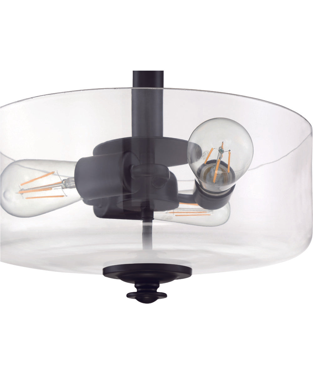 Dardyn 3-Light Convertible Semi Flush Flat Black
