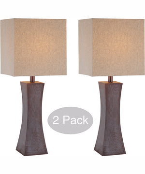 Enkel 2-Light 2 Pack-Table Lamp Dark Walnut Finish/Linen Fabric