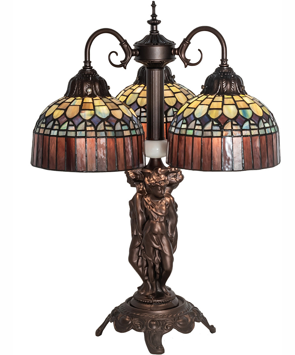23" High Tiffany Candice 3 Light Table Lamp