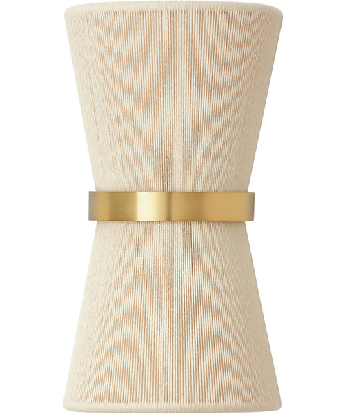Cecilia 2-Light Sconce Bleached Natural Rope and Patinaed Brass 641221NP