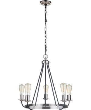 Randolph 5-Light Chandelier Flat Black/Brushed Polished Nickel