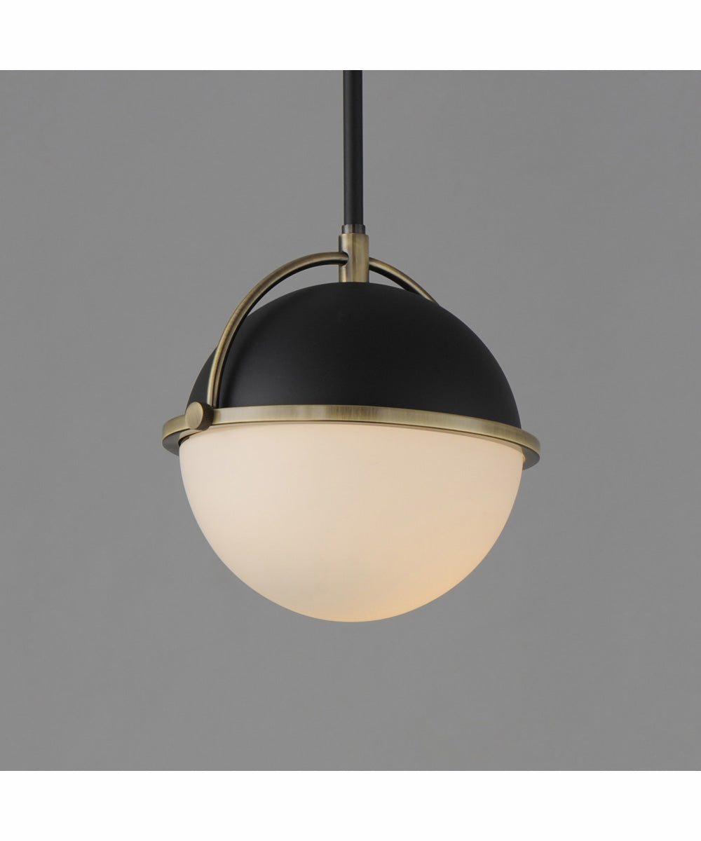 Duke 10 inch Single Pendant Black/Weathered Brass