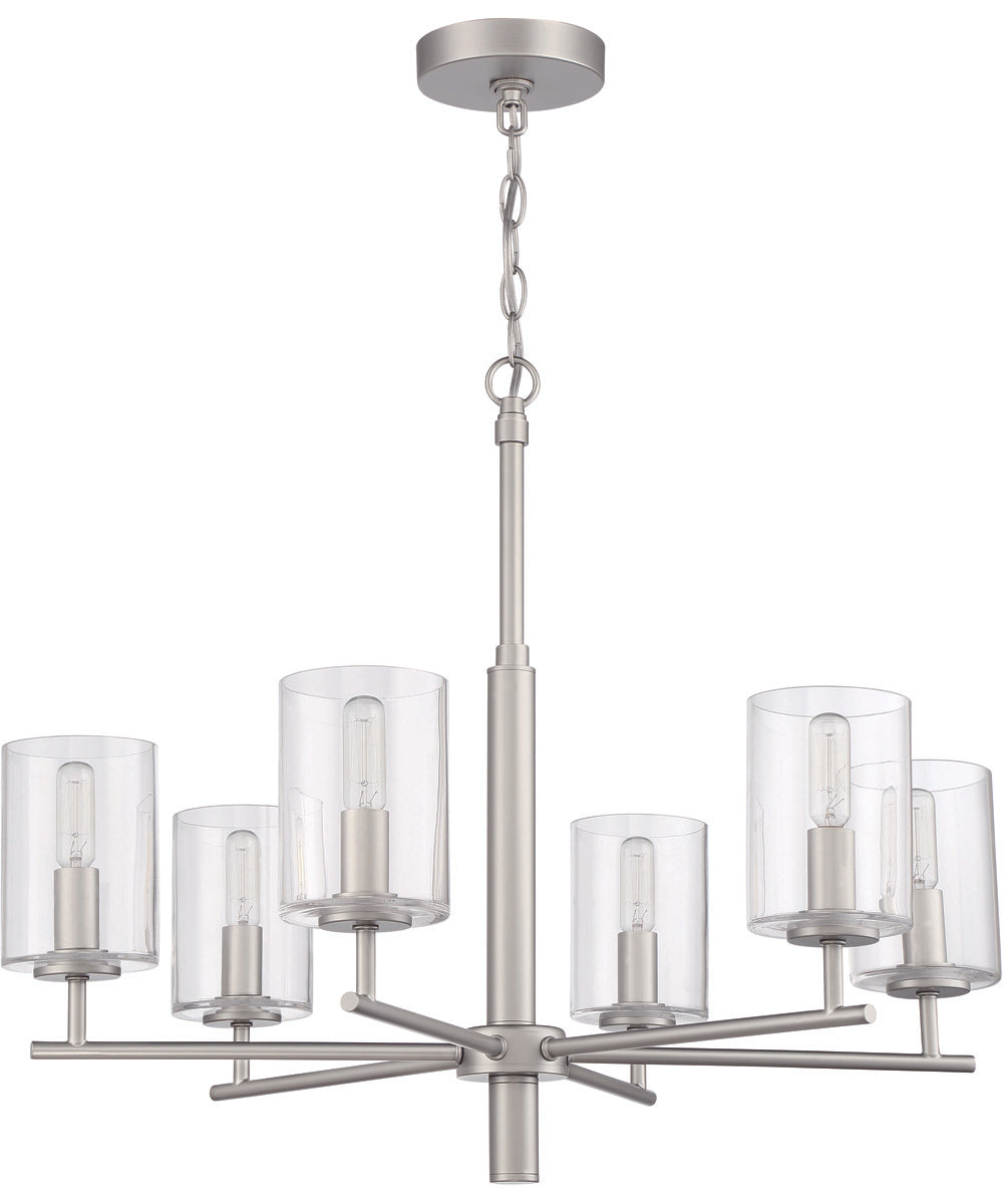 Hailie 6-Light Chandelier Satin Nickel