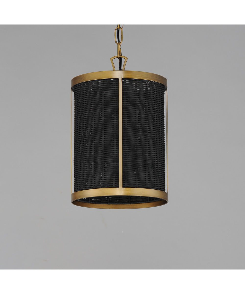 Rattan 1-Light Pendant Natural Aged Brass