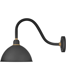 1-Light Medium Gooseneck Outdoor Barn Light in Textured Black