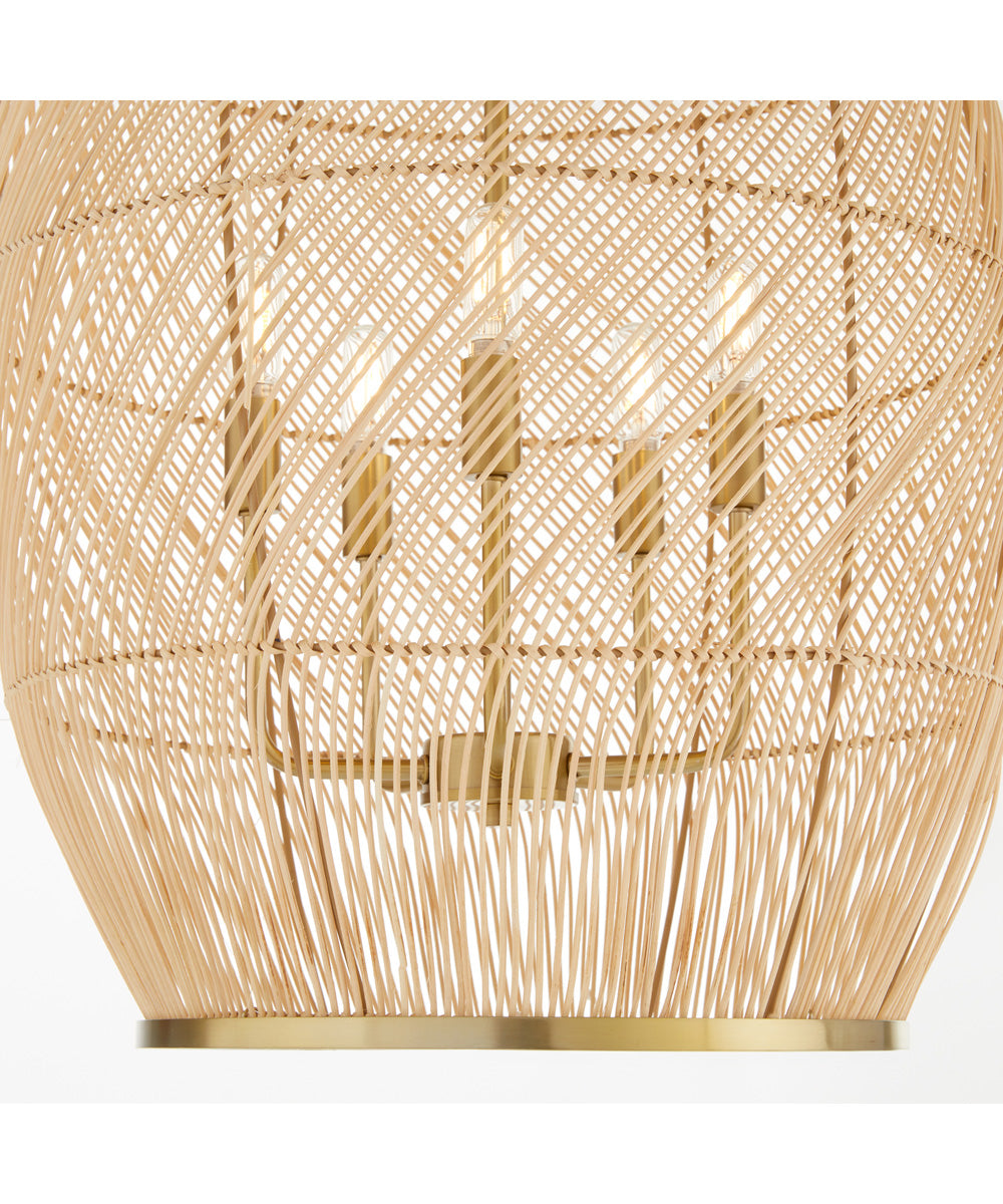 5-light Pendant Aged Brass