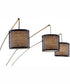 Elena 3-Light 3-Light Arch Lamp Coffee/Metal Net Shade/Fabric