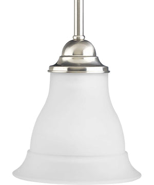 Trinity 1-Light Etched Glass Traditional Mini-Pendant Light Brushed Nickel