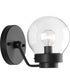 Spatial 1-Light Clear Glass Global Bath Vanity Light Matte Black