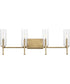 Elara 4-Light New Traditional Clear Glass Bath Vanity Light Vintage Brass