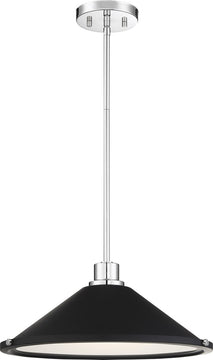 17"W Bette 1-Light LED Vanity & Wall Polished Nickel / Matte Black