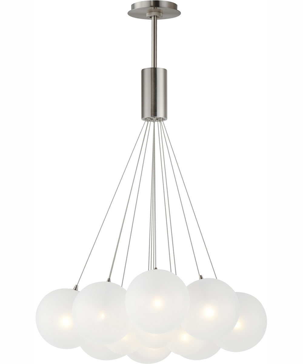 Burst 12-Light LED Pendant - Frost Satin Nickel