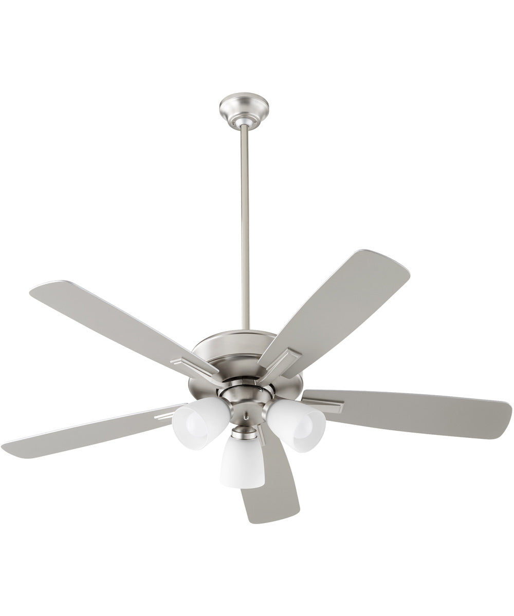 52" Ovation 3-light LED Ceiling Fan Satin Nickel