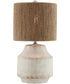Donnie 1-Light Table Lamp Aged White Ceramichrome/ Rope Fabric Shade