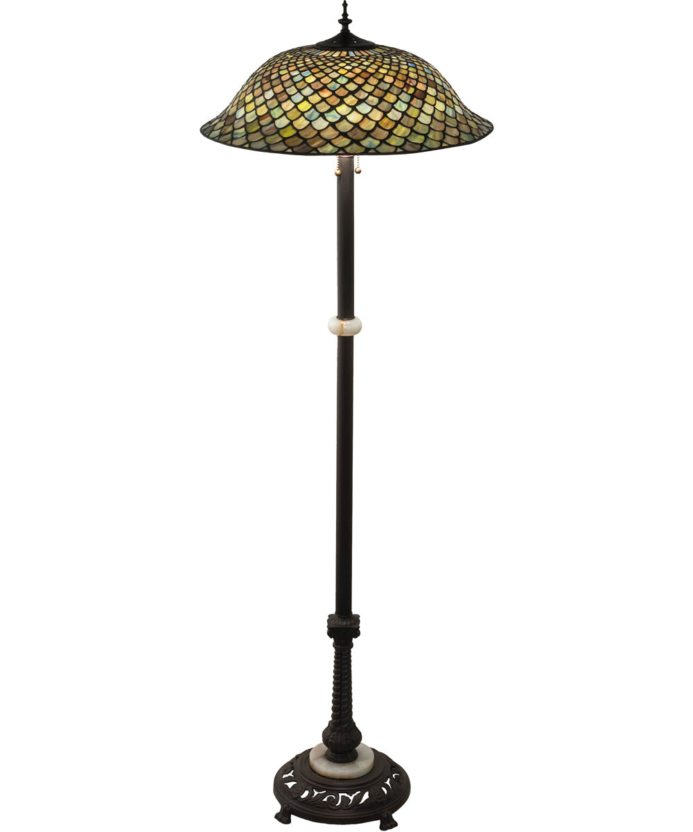 62" High Tiffany Fishscale Floor Lamp