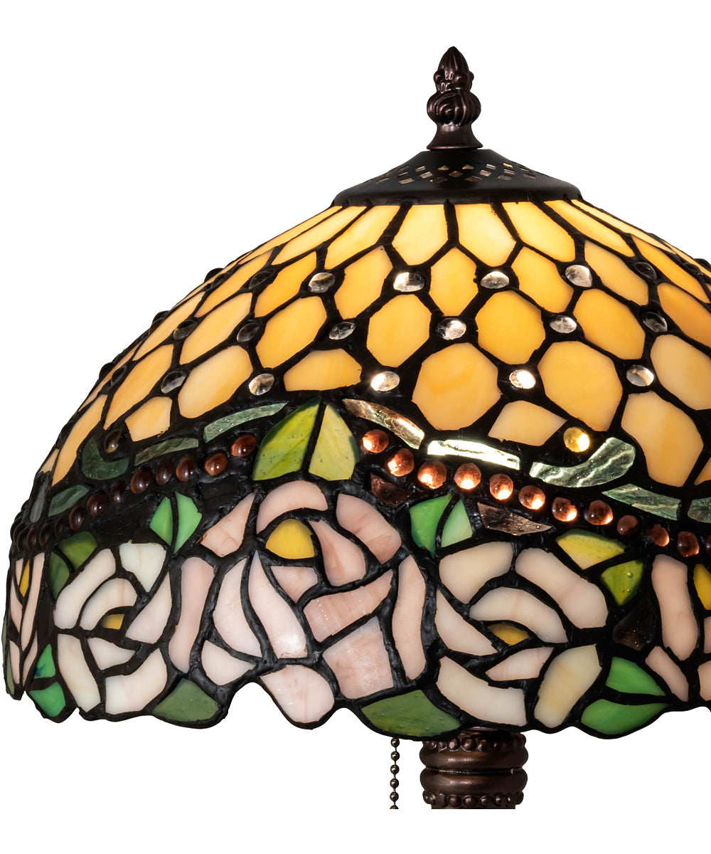 20"H Jeweled Rose  Tiffany Table Lamp