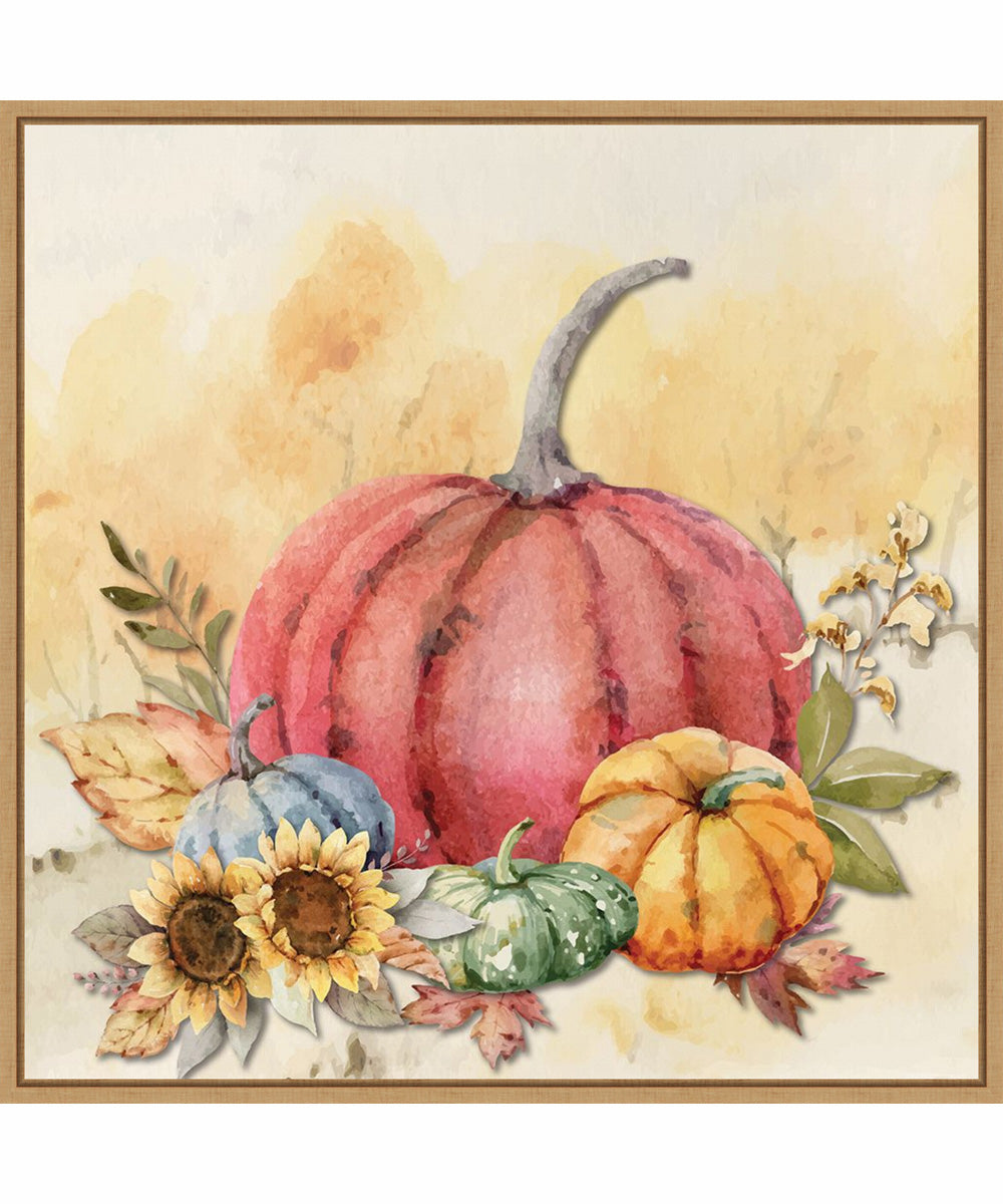 Framed Harvest Pumpkins II by Art Nd Canvas Wall Art Print (30  W x 30  H), Sylvie Maple Frame