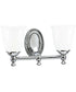 Victorian 2-Light White Opal Glass Farmhouse Bath Vanity Light Polished Chrome