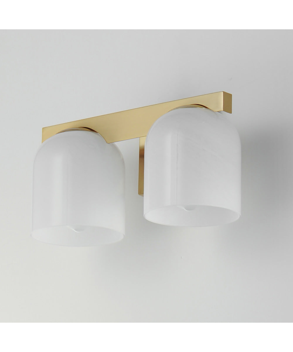 Scoop 2-Light Bath Vanity Natural Aged Brass