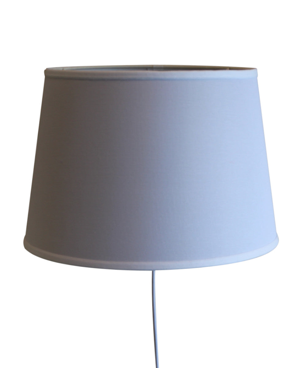 16"W Floating Shade Plug-In Wall Light White Fabric