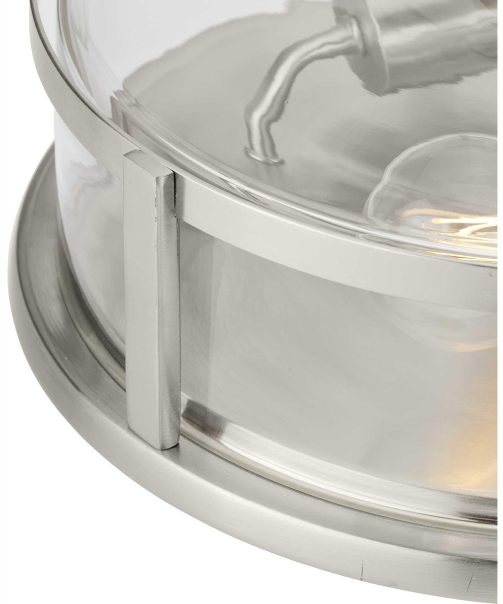 Gilliam 12-5/8 in. 2-Light New Traditional Flush Mount Brushed Nickel