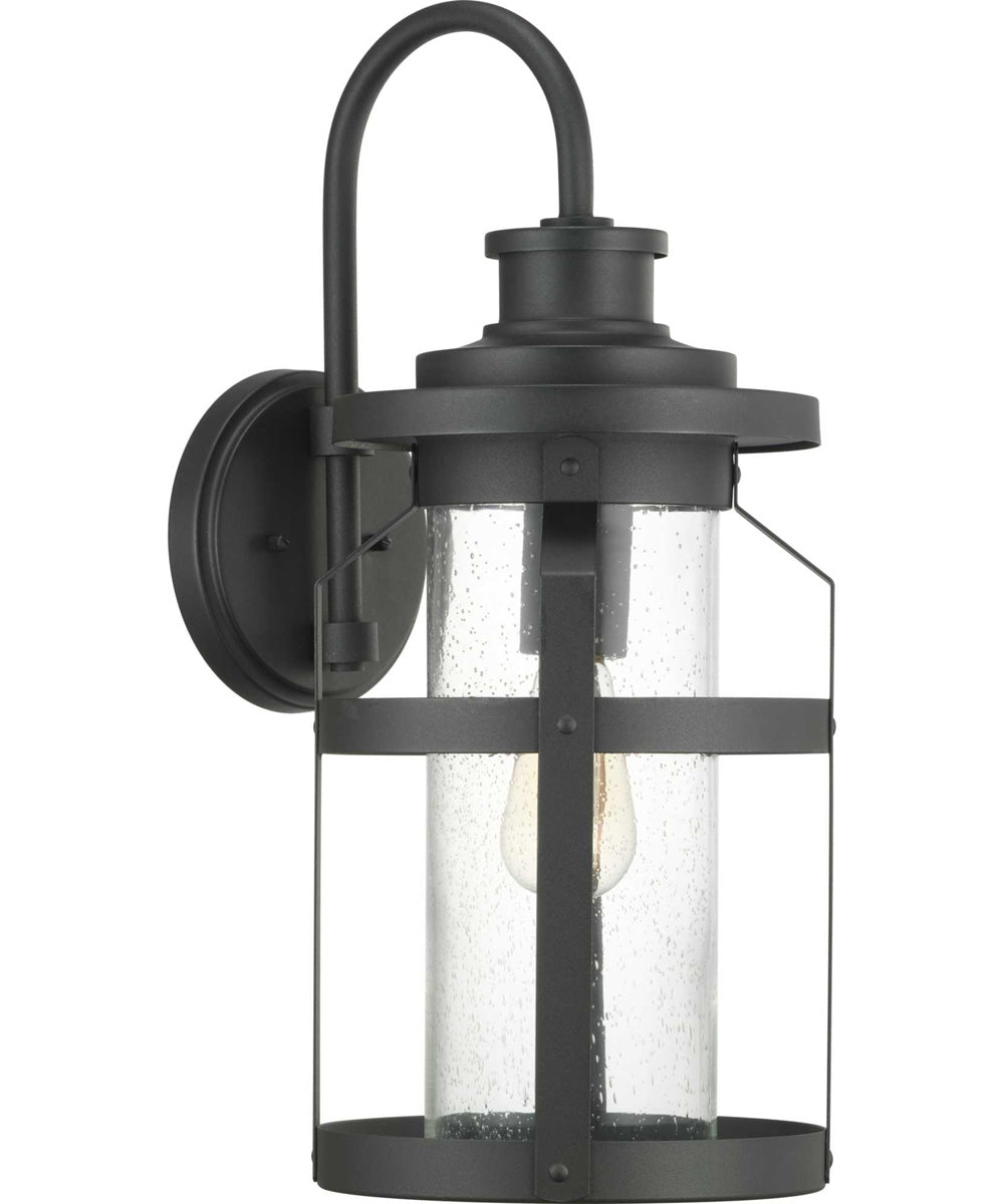Haslett 1-Light Large Wall Lantern Textured Black