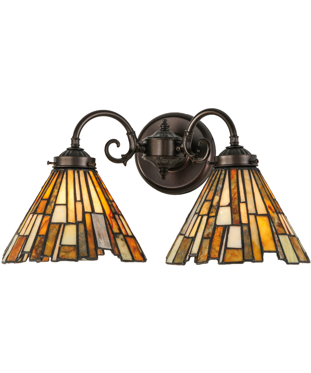 17"W DeLighta Jadestone 2 Light Wall Sconce