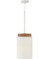 Liam 1-Light Pendant Light Wood and White