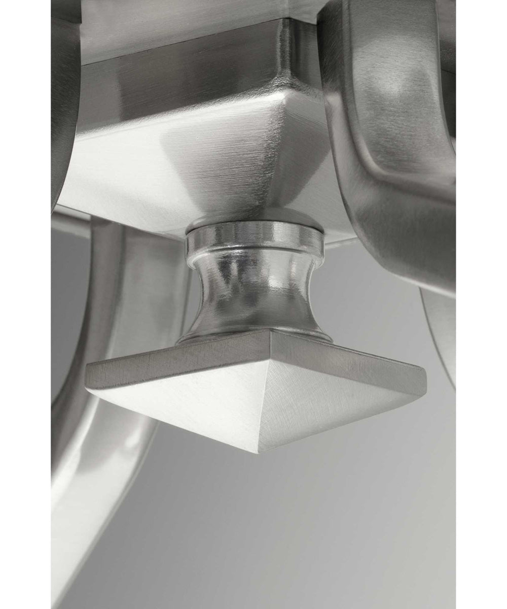 Clifton Heights 6-Light Etched Glass Craftsman Chandelier Light Brushed Nickel