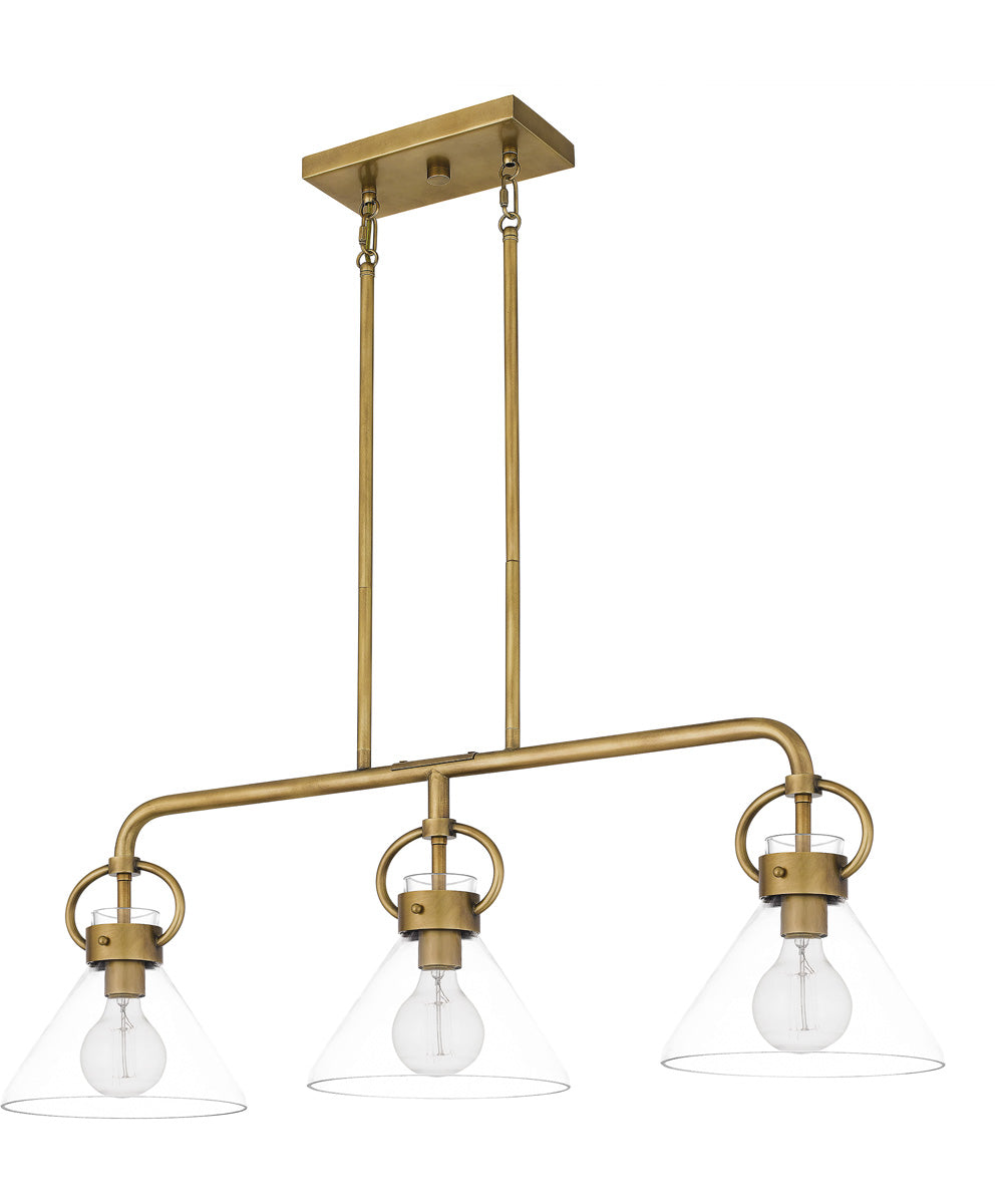 Webster 3-light Island Light Weathered Brass