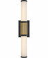 Zevi LED-Light Medium LED Vanity in Black with Lacquered Brass Accents