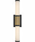 Zevi LED-Light Medium LED Vanity in Black with Lacquered Brass Accents