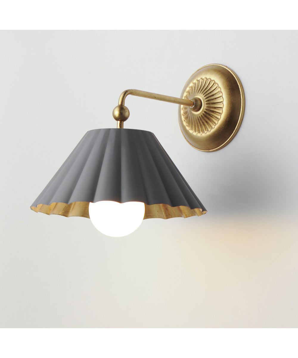 Primrose 1-Light Wall Sconce Dark Grey / Gold Leaf