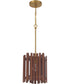 Freeform 1-Light Pendant Satin Brass/Walnut