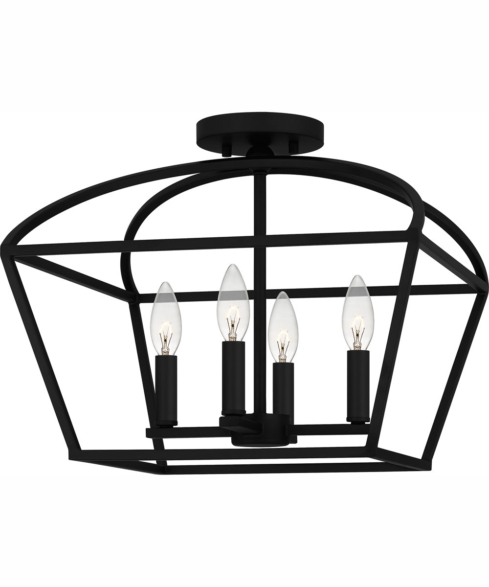 Concho Bay Medium 4-light Semi Flush Mount Matte Black