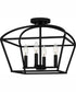 Concho Bay Medium 4-light Semi Flush Mount Matte Black