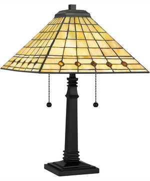 Tiffany Small 2-light Table Lamp Matte Black