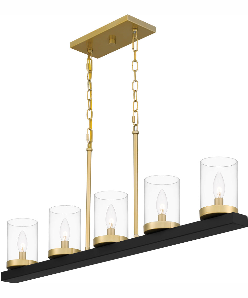 Greeley Medium 5-light Island Light Matte Black