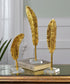 16"H Feathers Gold Sculpture Set of 3