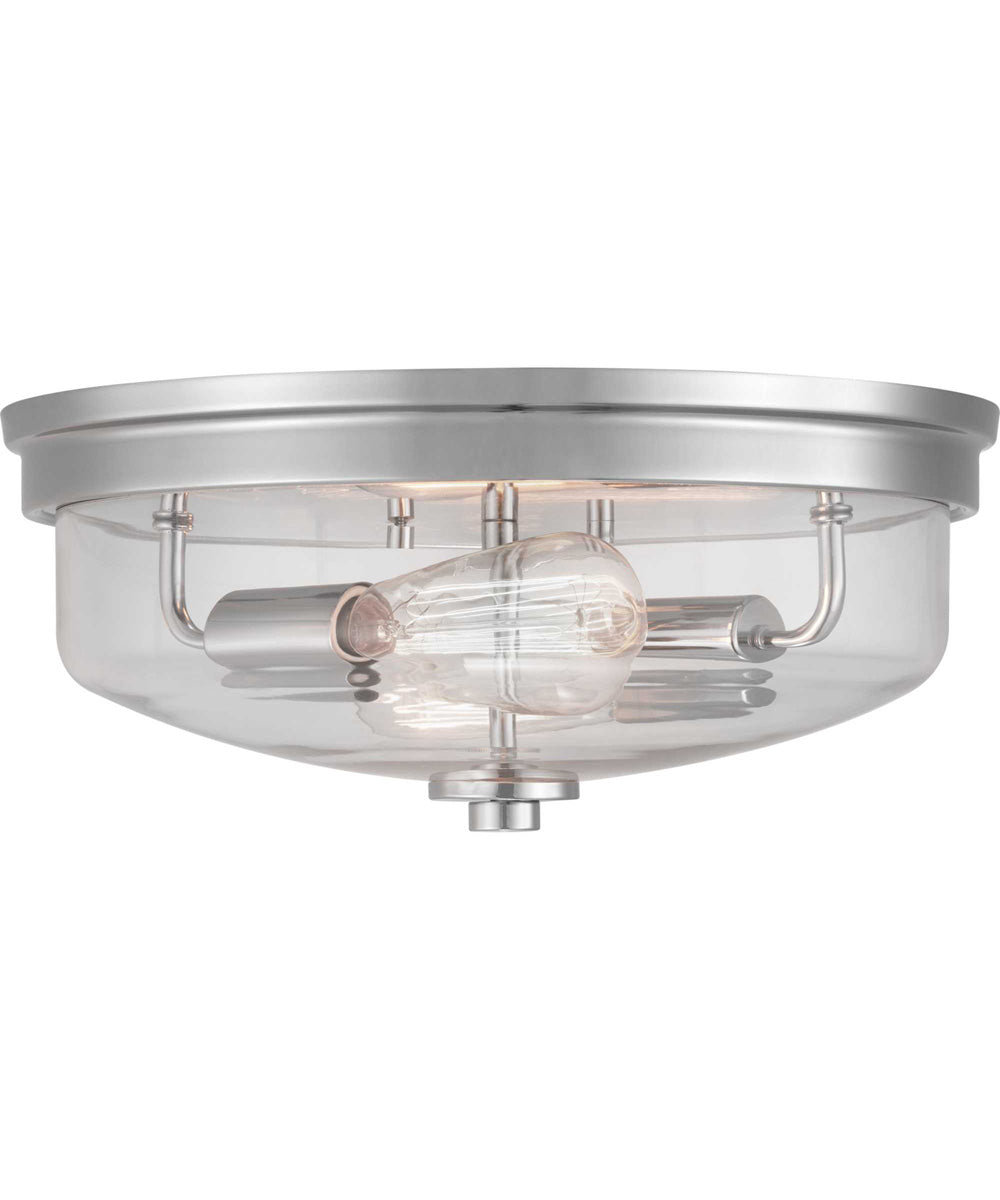 Blakely 2-Light 13-5/8" Flush Mount Polished Nickel