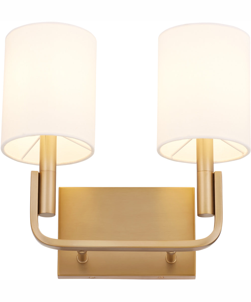 Tempo 2-light Wall Mount Light Fixture Aged Brass