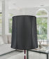 14"x16"x17" Large Drum Lampshade Black Shantung, Large Cylinder Replacement Lamp Shade for Tall Table Lamps
