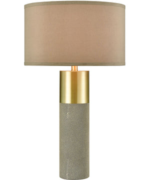Tulle Table Lamp Brown/Honey Brass/a Mushroom Faux Silk Shade