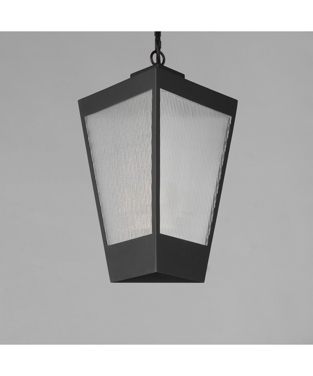 Triform 14 inch LED Outdoor Pendant Black / Antique Brass